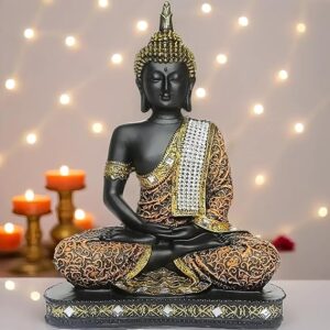 Polyresin Sitting Buddha Idol Statue Showpiece