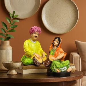 Resin Rajasthani Musical Couple Decoreative